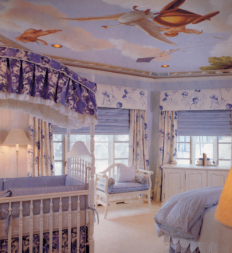 Harlequin Diamond Walls by Tim Zaerr in Baby's Room and Nursery Bath, Beaver Creek, Colorado