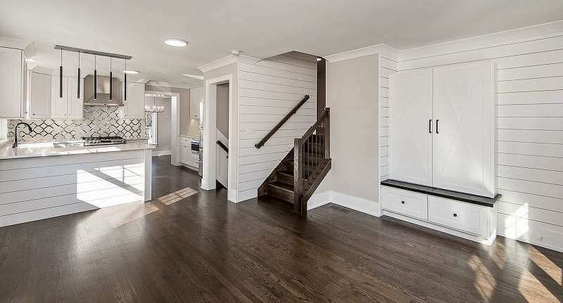 Shiplap and Trim in White, Walls Painted Olympus White SW 6253